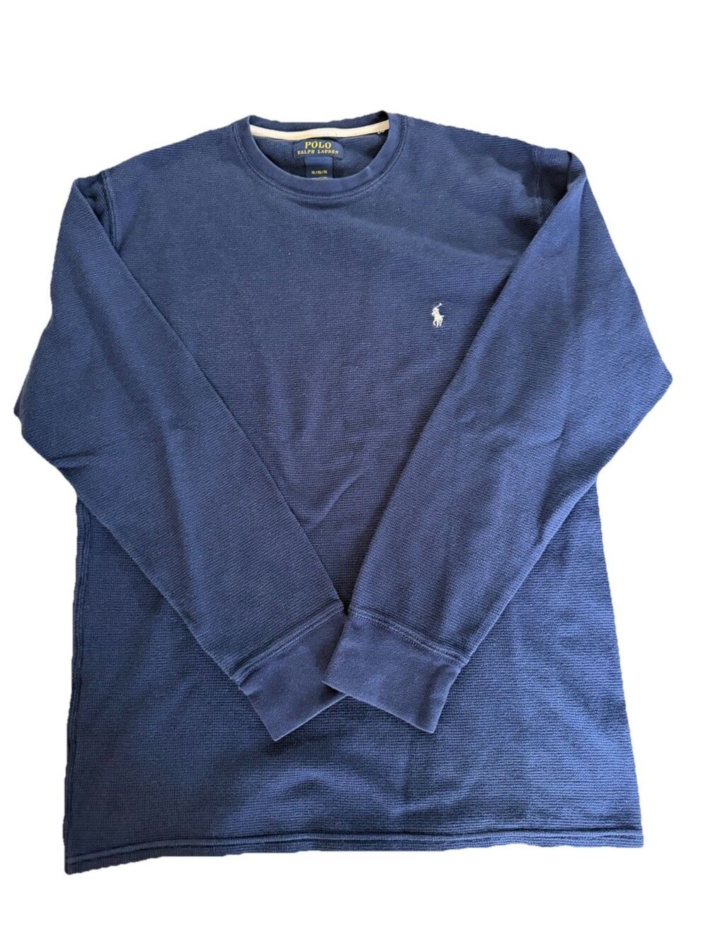 Ralph Lauren Polo Men's XL Navy Blue Waffle Knit Thermal Long Sleeve Shirt